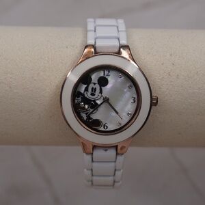 Women's Disney Mickey Mouse Watch – White with Rose Gold Accents